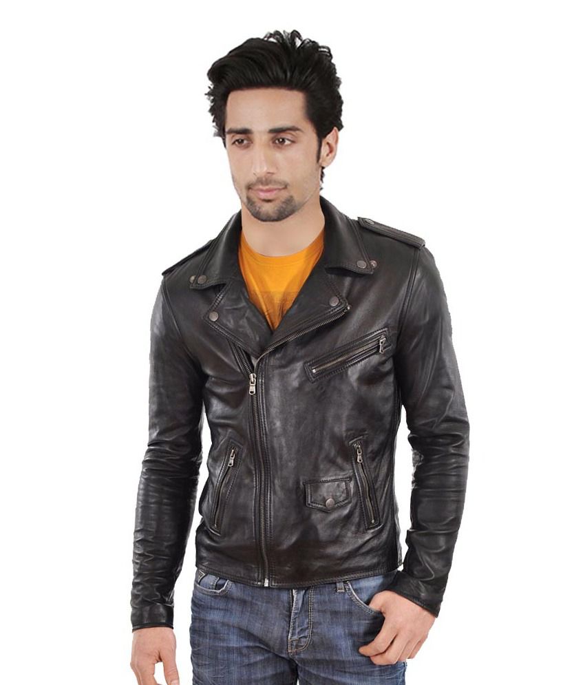 LSI Black Full Sleeves Leather Casual Jacket - Buy LSI Black Full ...