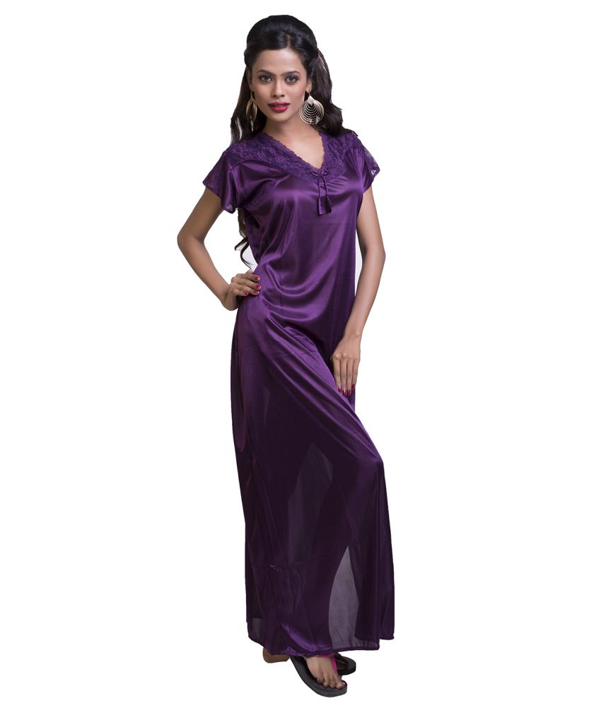 Buy Ishin Purple Silk Nighty Online at Best Prices in India - Snapdeal