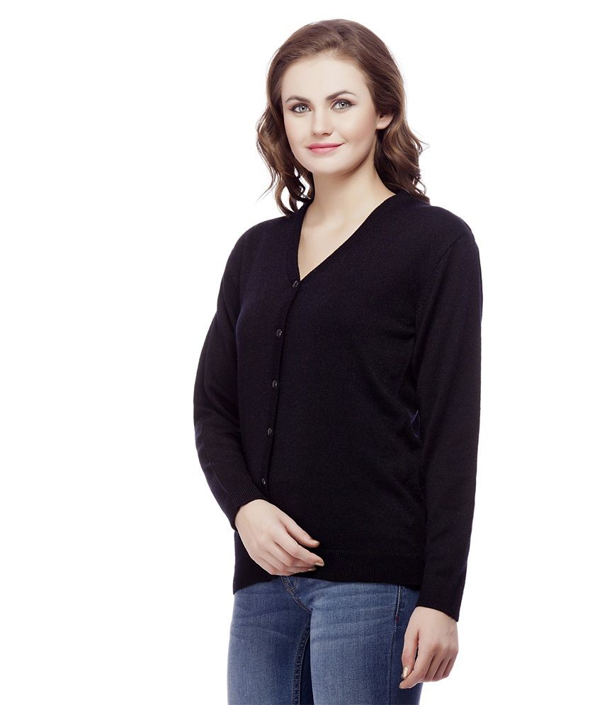 Buy Knitco Black Acro Wool Buttoned Cardigans Online at Best Prices in ...