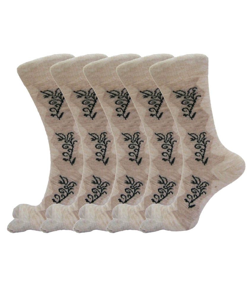     			Rc. Royal Class Beige Woolen Thumb Women's Winter Socks (Pack of 5)