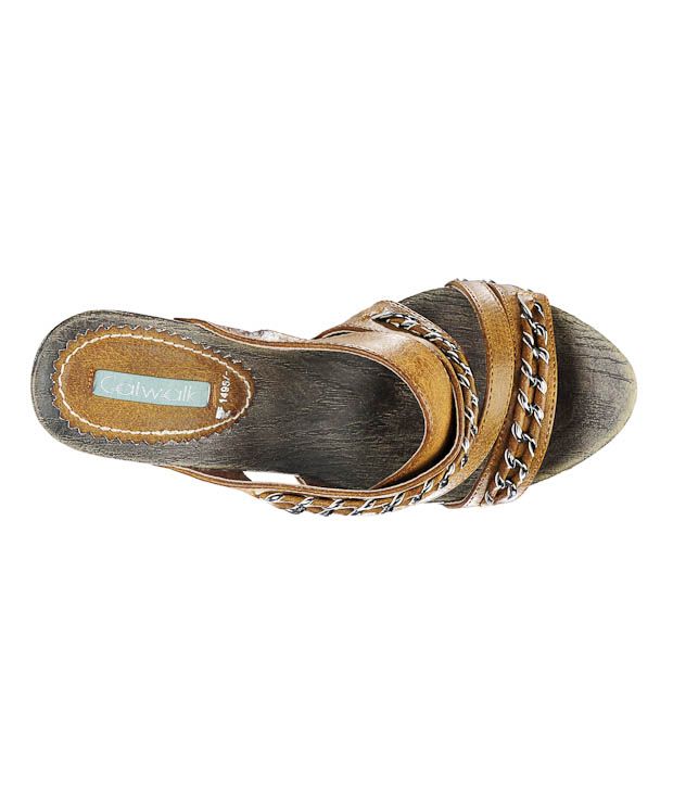 tan slip on heel sandals