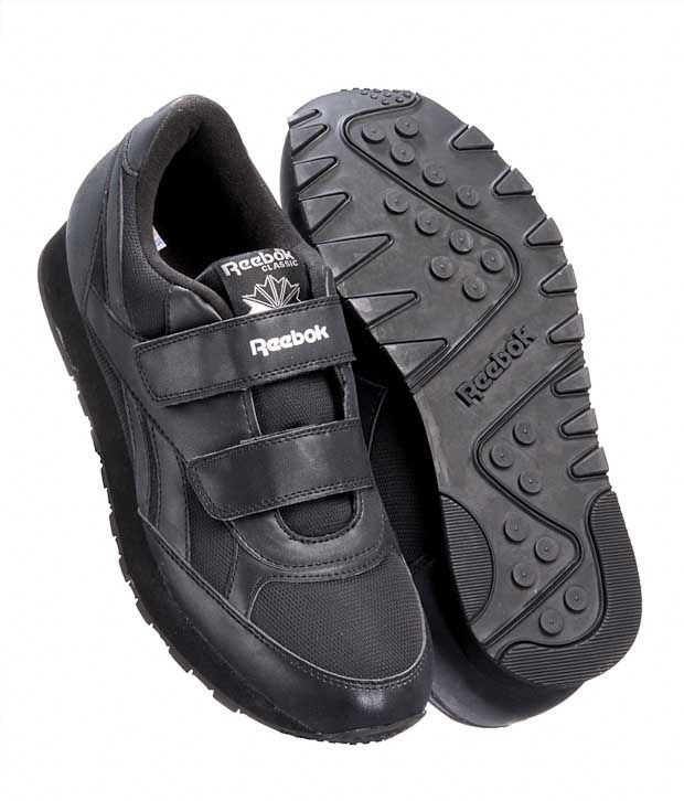 black shoes with velcro straps