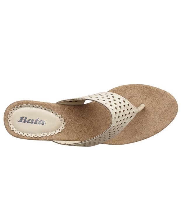 Bata Stylish Beige Wedge Heel Sandals Price in India- Buy Bata Stylish ...
