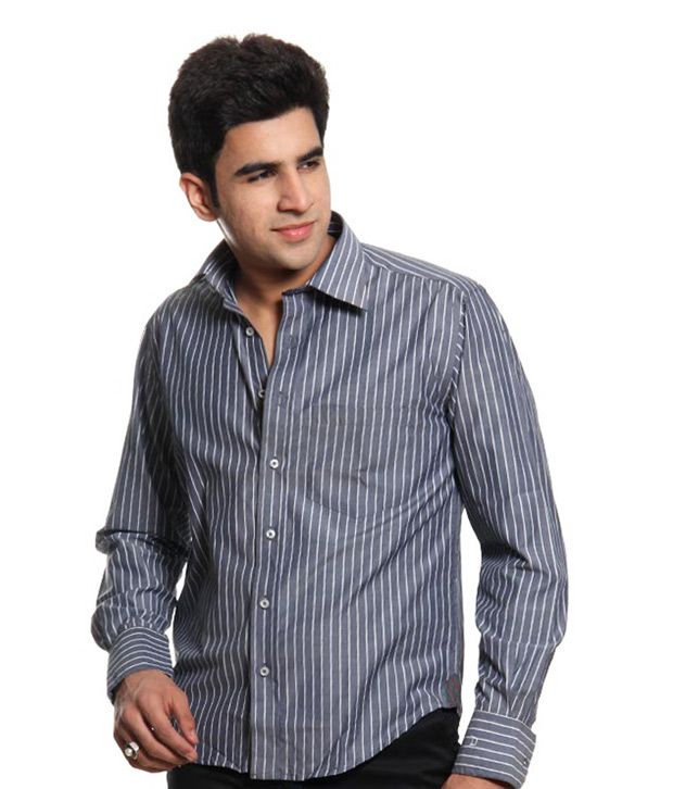 denim formal shirt