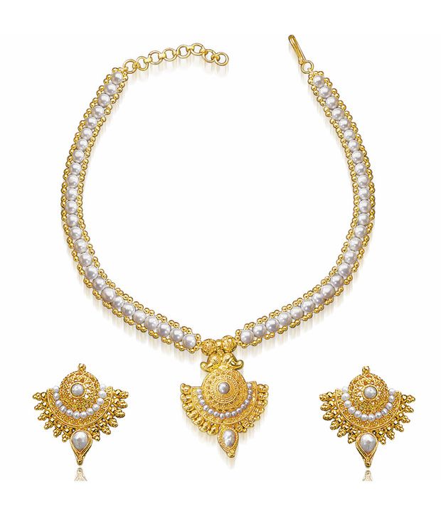 Surat Diamond Ethnic Pearl Necklace Set Buy Surat Diamond Ethnic