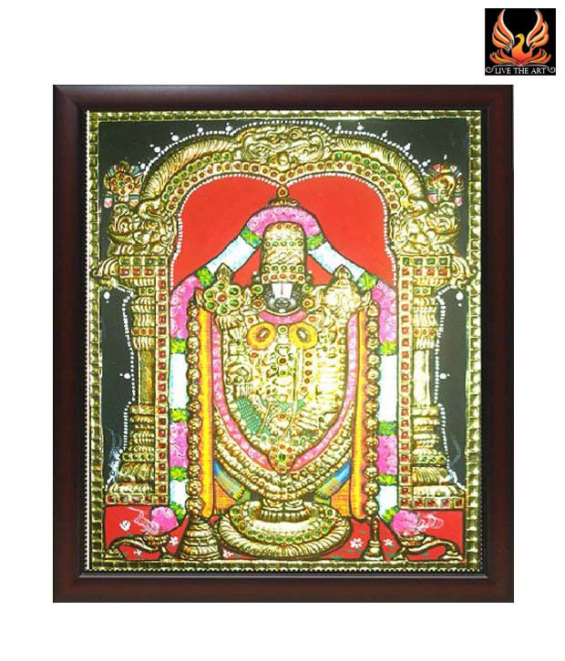 Live The Art Tanjore Painting Of Lord Balaji Buy Live The Art