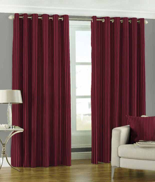 Skipper Curtain Purple Stripes Eyelet Curtain - Buy Skipper Curtain ...