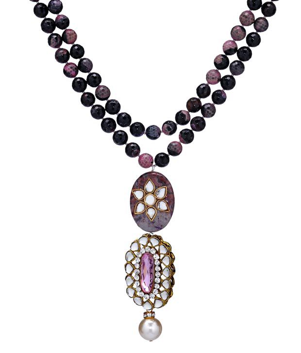 Spyra Pretty Agate & Japanese Pearl Necklace - Buy Spyra Pretty Agate ...