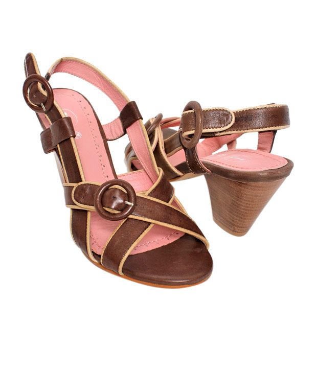 dark brown heel sandals