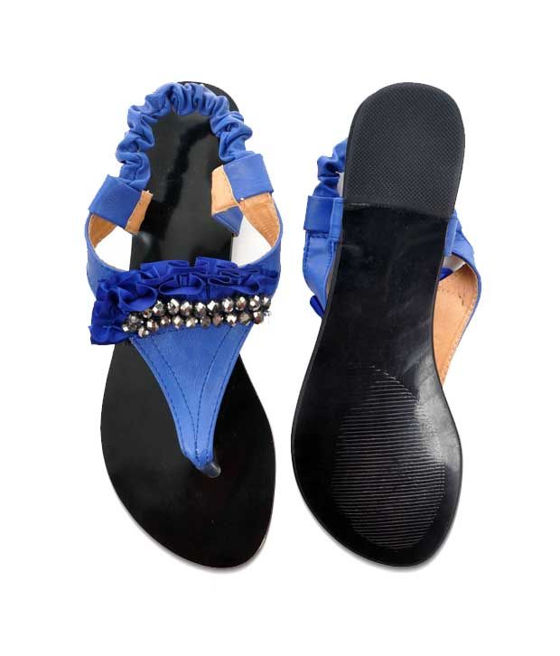 blue flat sandals uk