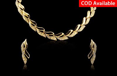 Touchstone Gold Leaf Chain necklace - Buy Touchstone Gold Leaf Chain necklace Online at Best 