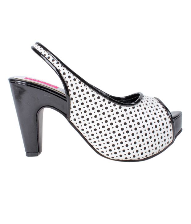 black and white block heel sandals