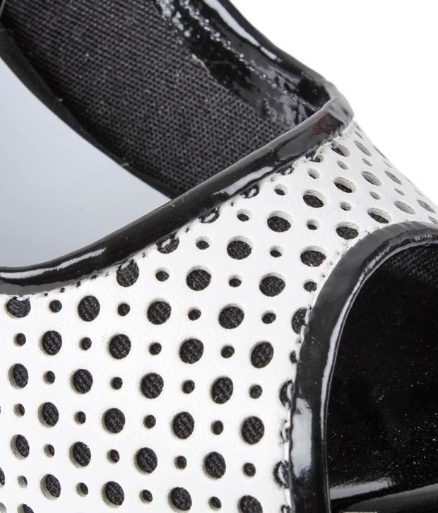 black and white block heel sandals