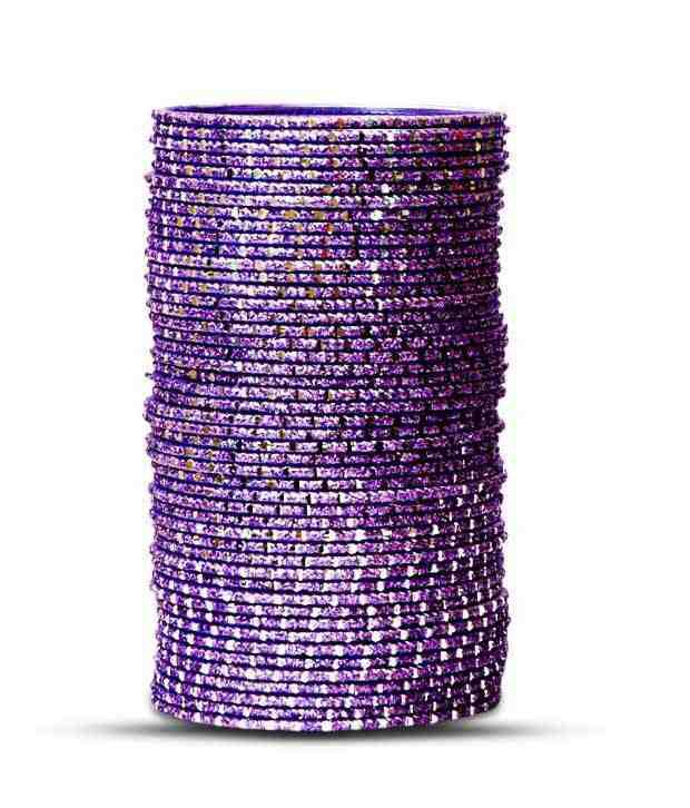 Aadya Splendid Set Of Purple Lac Bangles: Buy Aadya Splendid Set Of ...