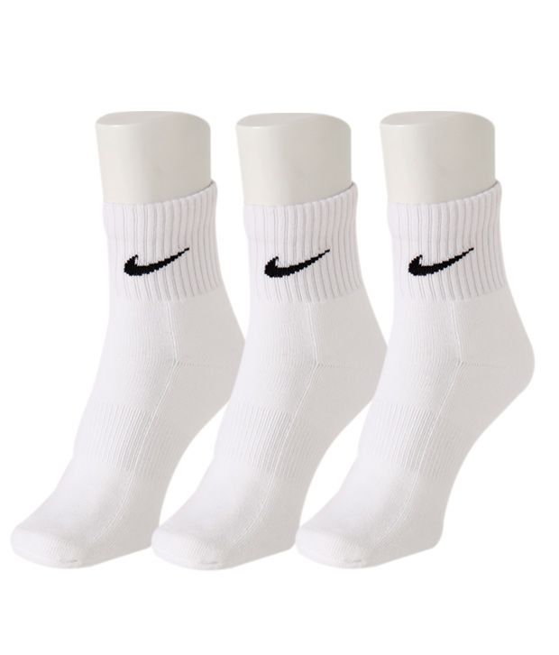 Nike White Unisex Socks - 3 Pair Pack - Buy Nike White Unisex Socks - 3 ...