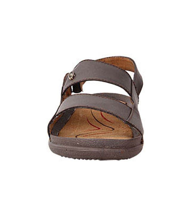 Bata Quovadis Brown Leather Sandals 
