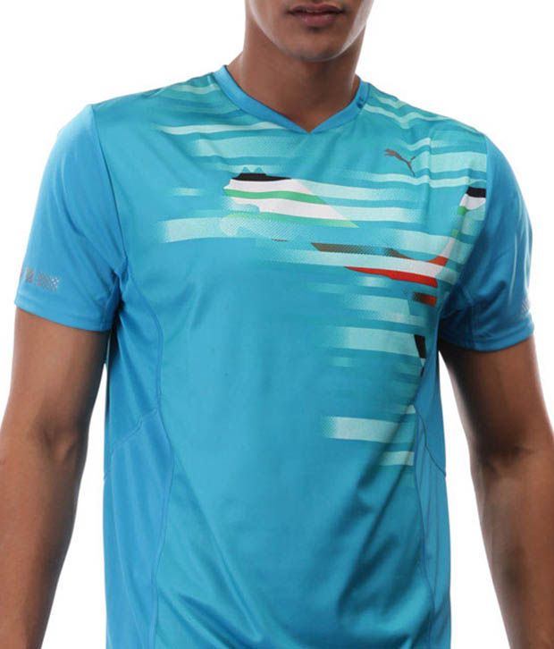 Puma Aqua Blue Men U0026 39 S T-shirt