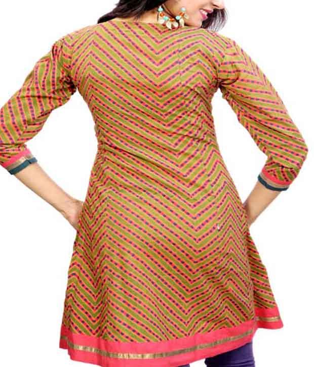 mehendi colour kurti