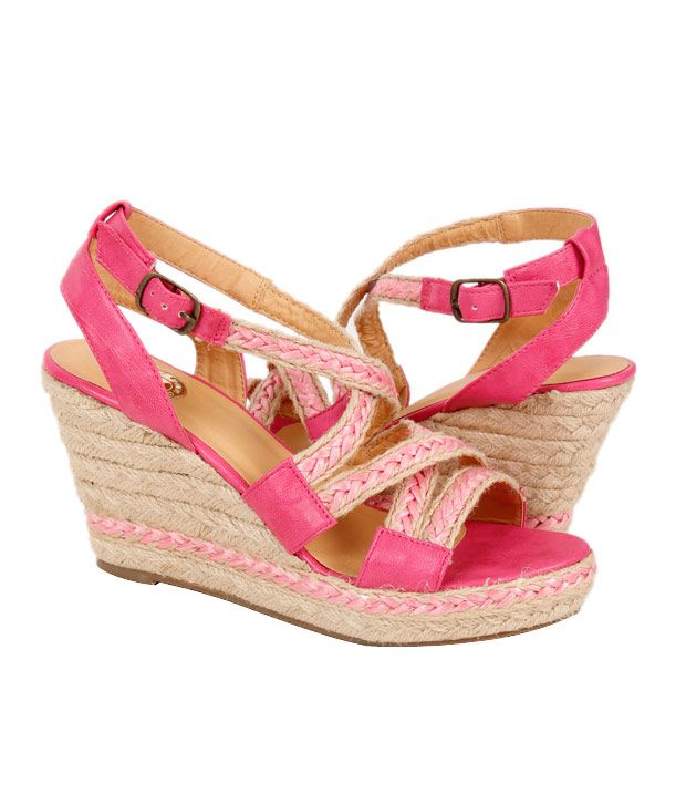 Cobblerz Charismatic Fuchsia Pink Wedge Heel Sandals Price in India ...