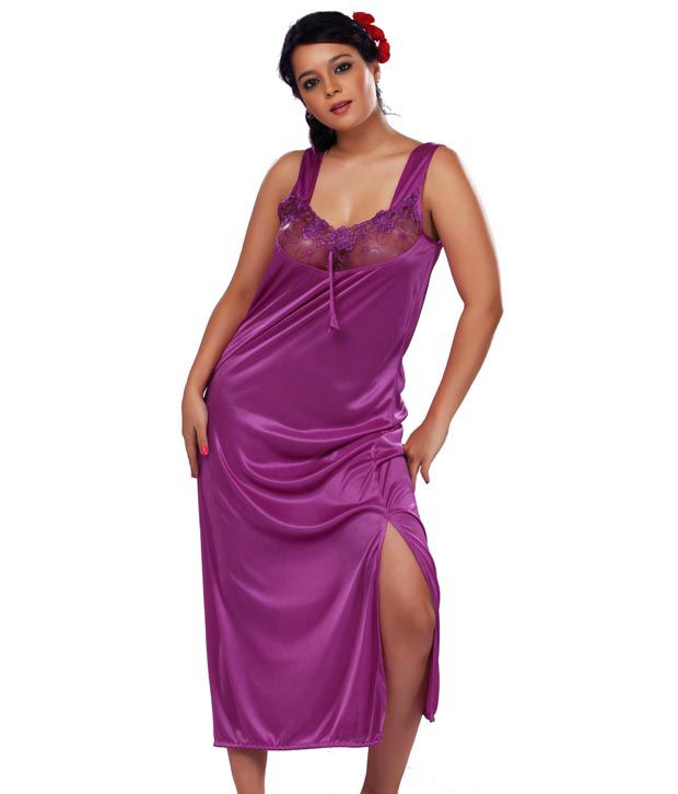 Buy Lucy Secret Pink Satin Nighty Online At Best Prices In India Snapdeal 