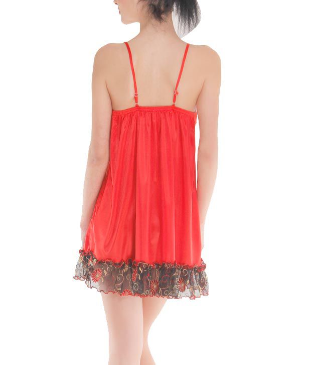 Buy Affair Sexy Red Brown Embroidered Nighty With Panty Online At Best Prices In India Snapdeal 