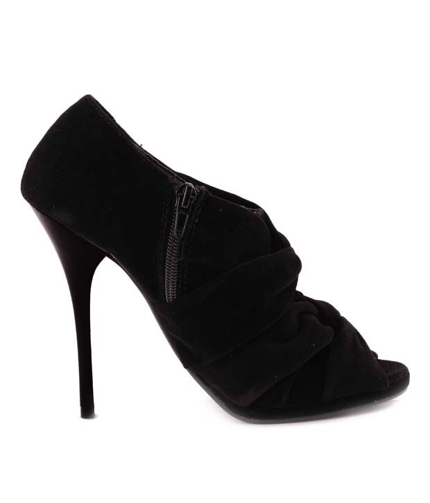 black pencil heel sandals