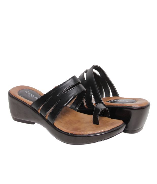 stylish black wedges