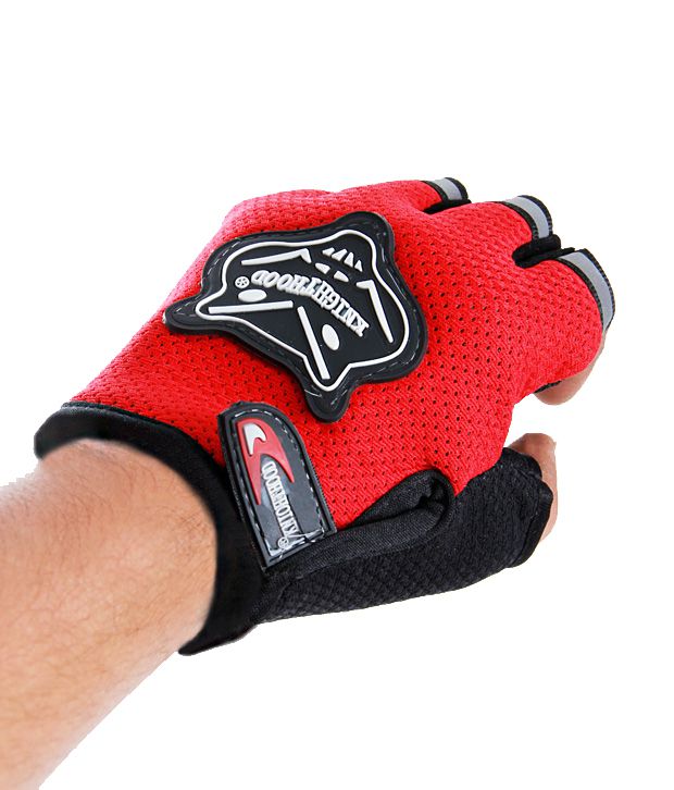 Knight Hood - Gloves Half - Red - Size (XL)