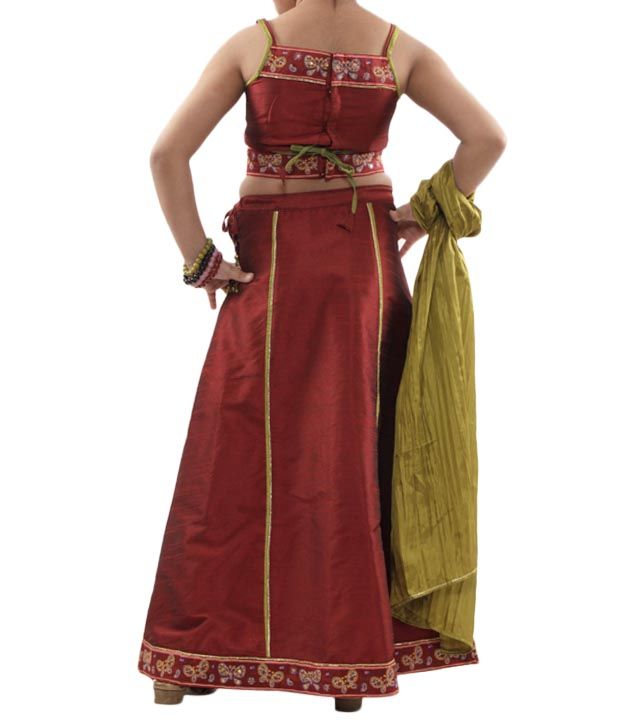 maroon ghagra choli