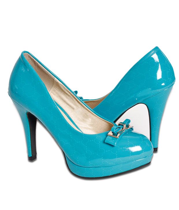FNB-Nell Turquoise Blue Pencil Heel Pumps Price in India- Buy FNB-Nell ...