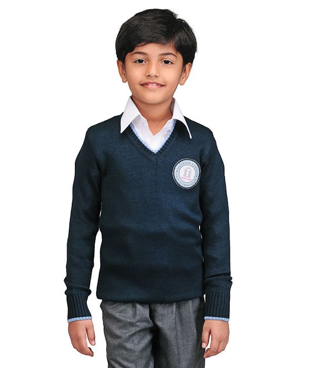 blue uniform sweater