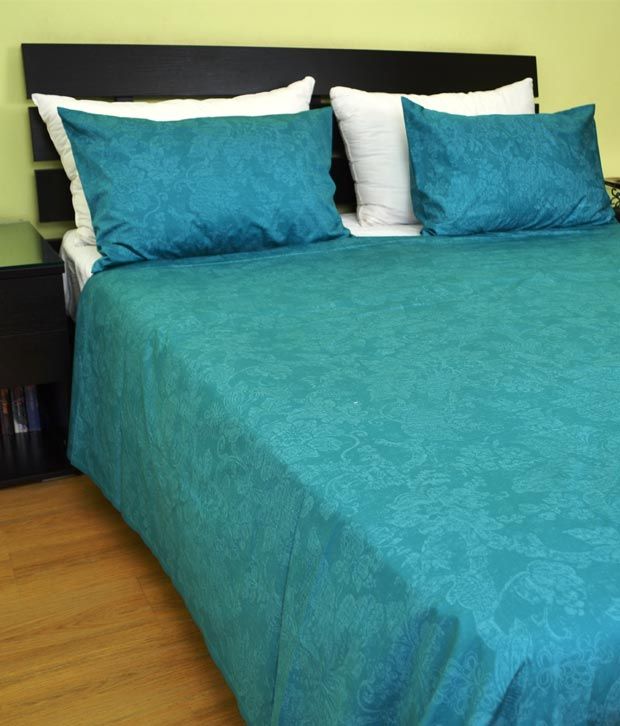 meSleep Vivacious Teal Blue Bed Sheet Set Buy meSleep Vivacious Teal