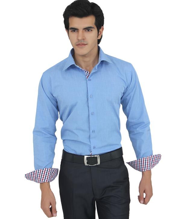 slim fit sky blue shirt