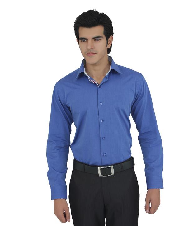 Monteil Slim Fit Royal Blue Formal Shirt Buy Monteil Slim Fit Royal Blue Formal Shirt Online At Best Prices In India On Snapdeal
