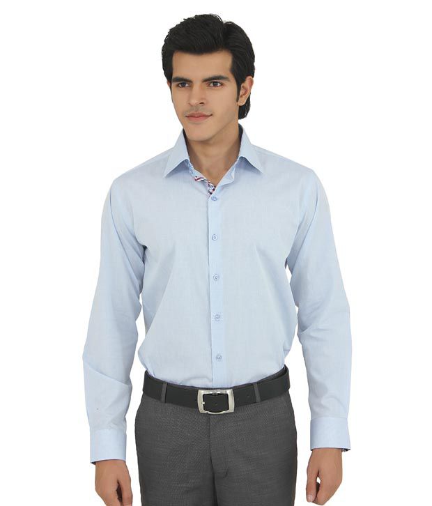 Monteil Slim Fit Sky Blue Formal Shirt - Buy Monteil Slim Fit Sky Blue ...