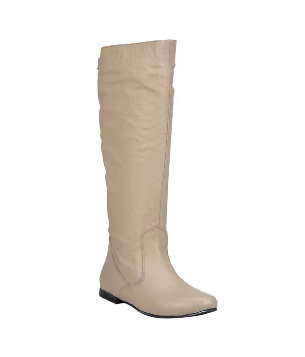 cream boots knee high
