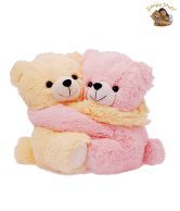 Dimpy Stuff Cute Pink & Cream Bear Couple Soft Toy-25 cm