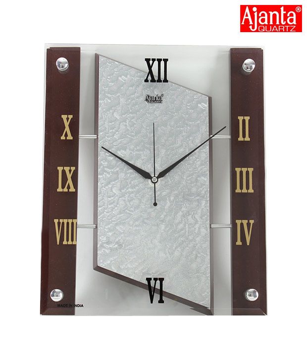 Ajanta Brown Glass Wall Clock Buy Ajanta Brown Glass Wall Clock at