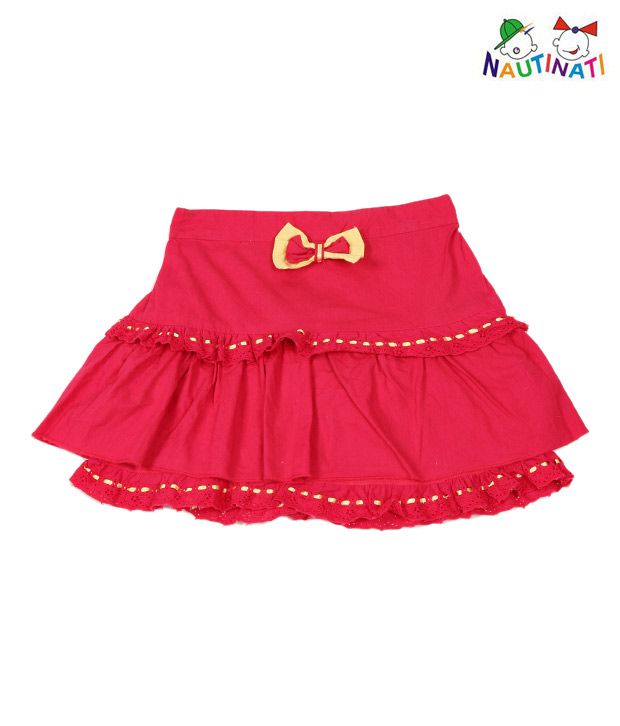 Nauti Nati Red Layered Skirt For Kids - Buy Nauti Nati Red Layered ...