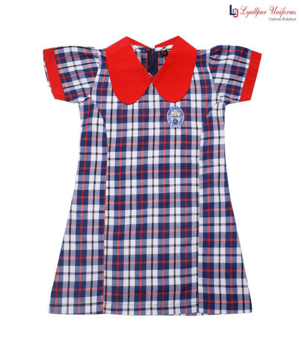 Kendriya Vidyalaya Sangathan Uniform Red-Blue Checks Tunic For Kids ...