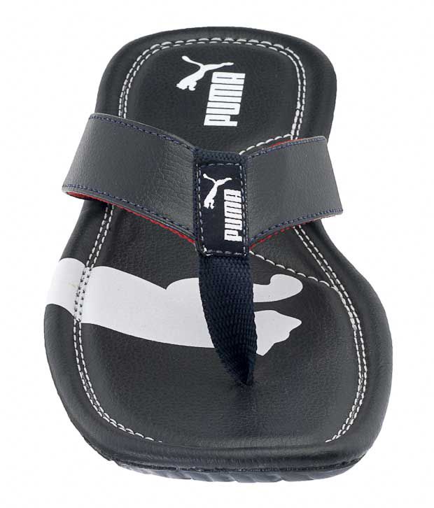 puma drifter cat ii black & white slippers