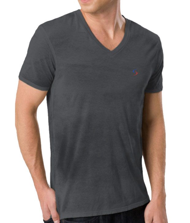 Download Skitch Charcoal-Grey Melange Pack of 2 V-Neck T-shirts ...