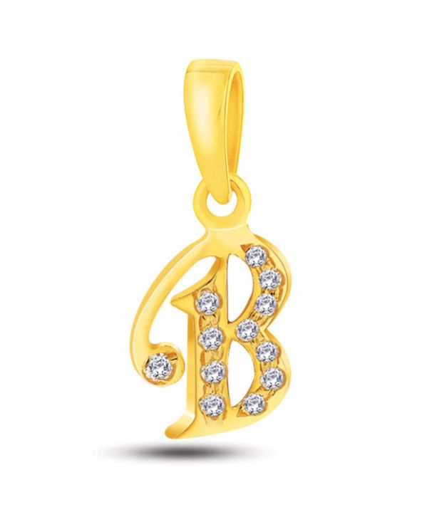 Gitanjali Glittery 'B' Alphabet 22 Kt Gold Pendant: Buy Gitanjali ...