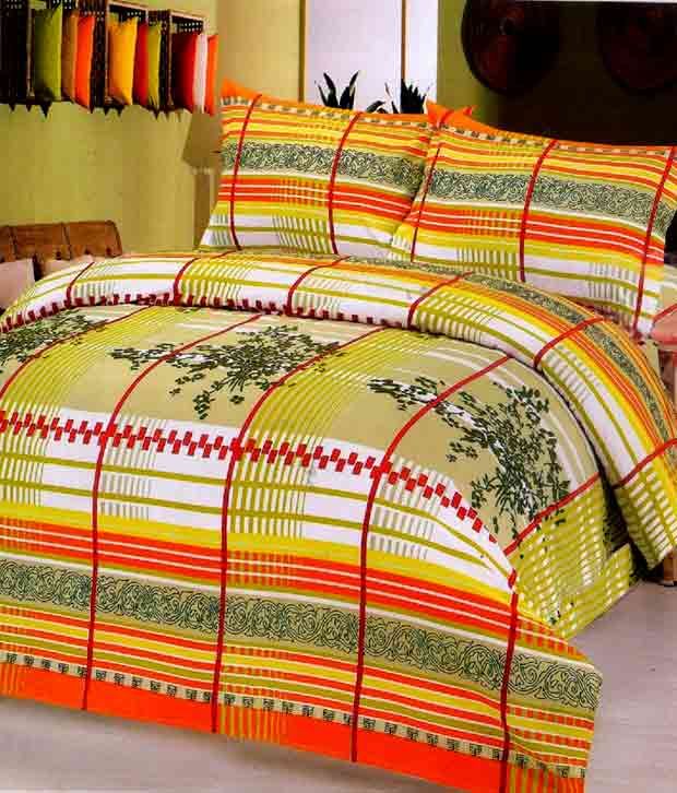 Tima Lively Geometric Pattern Double Bed Sheet Buy Tima Lively