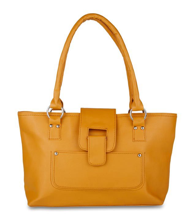 Alessia74 Mustard Yellow Textured Handbag - Buy Alessia74 Mustard ...