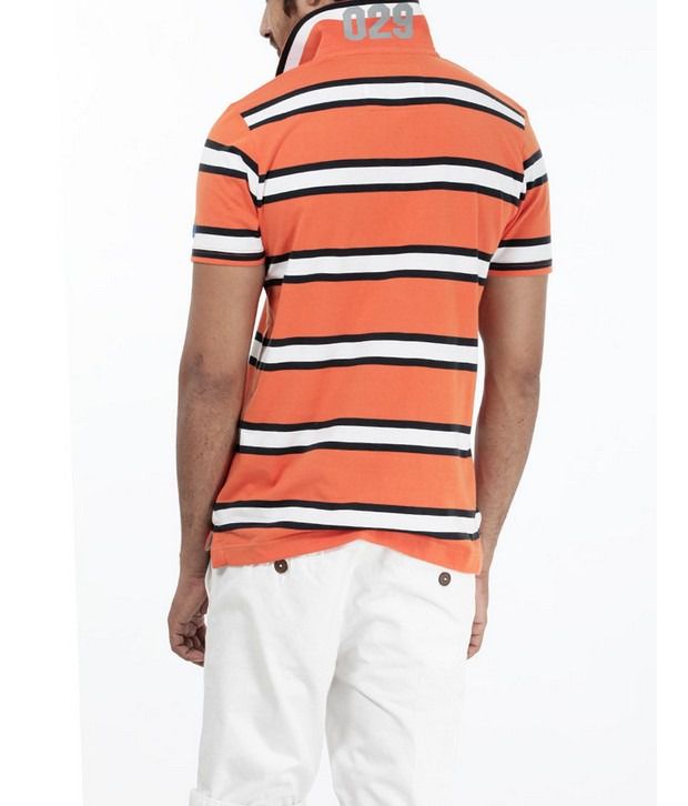 Basics 029 Orange Striped T Shirts Buy Basics 029 Orange Striped T Shirts Online At Low Price