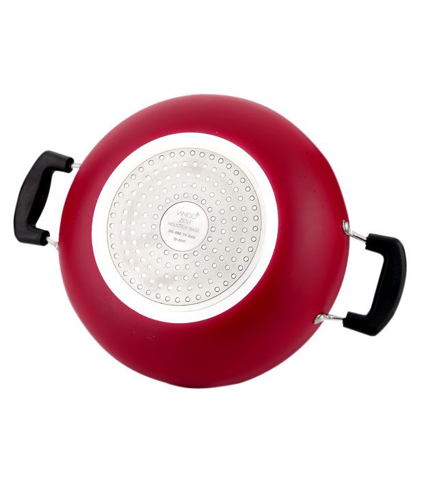 Vinod Zest Induction Kadai with Lid 3mm NonStick Shallow Kadhai 2