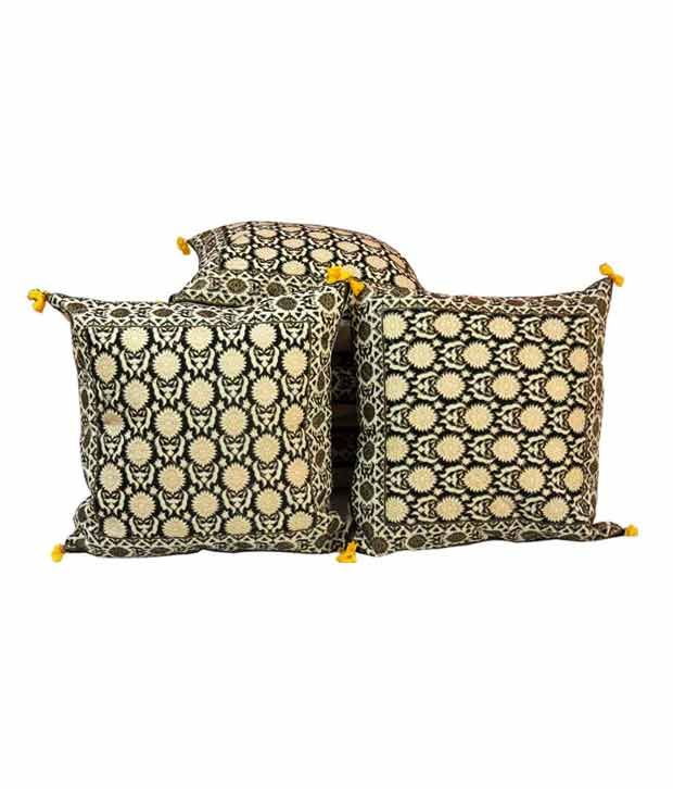 Little India Hand Block Cushion Cover Set, Freebie Cushion Cover Set (16x16 inches) Buy Online