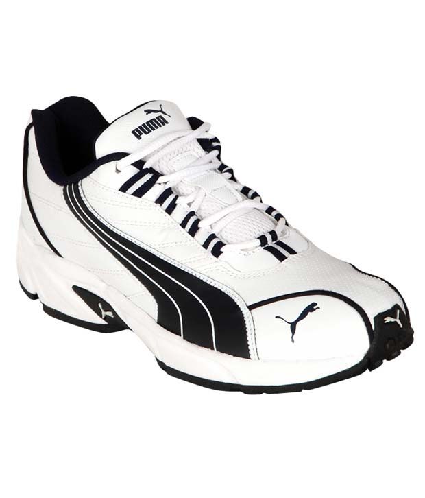 puma black and white shoe