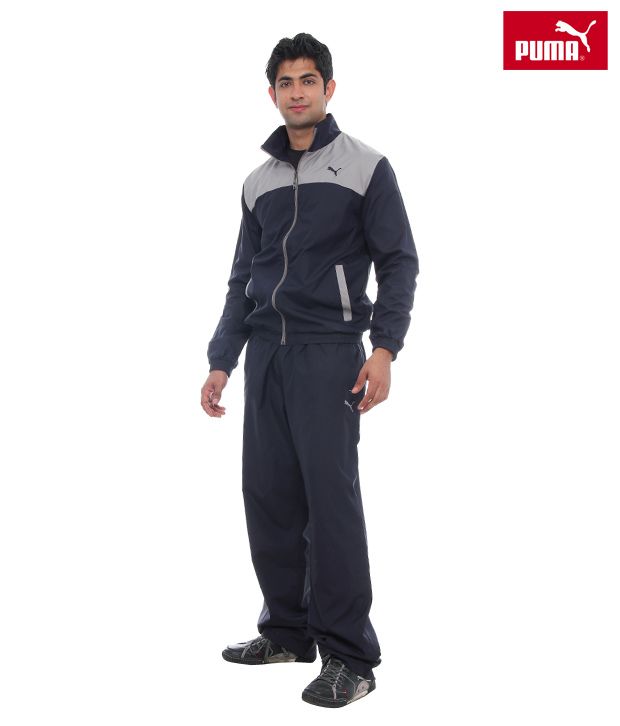 puma navy tracksuit bottoms